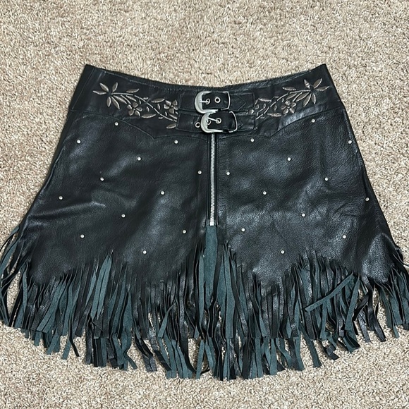Leather Skirt - Picture 1 of 12